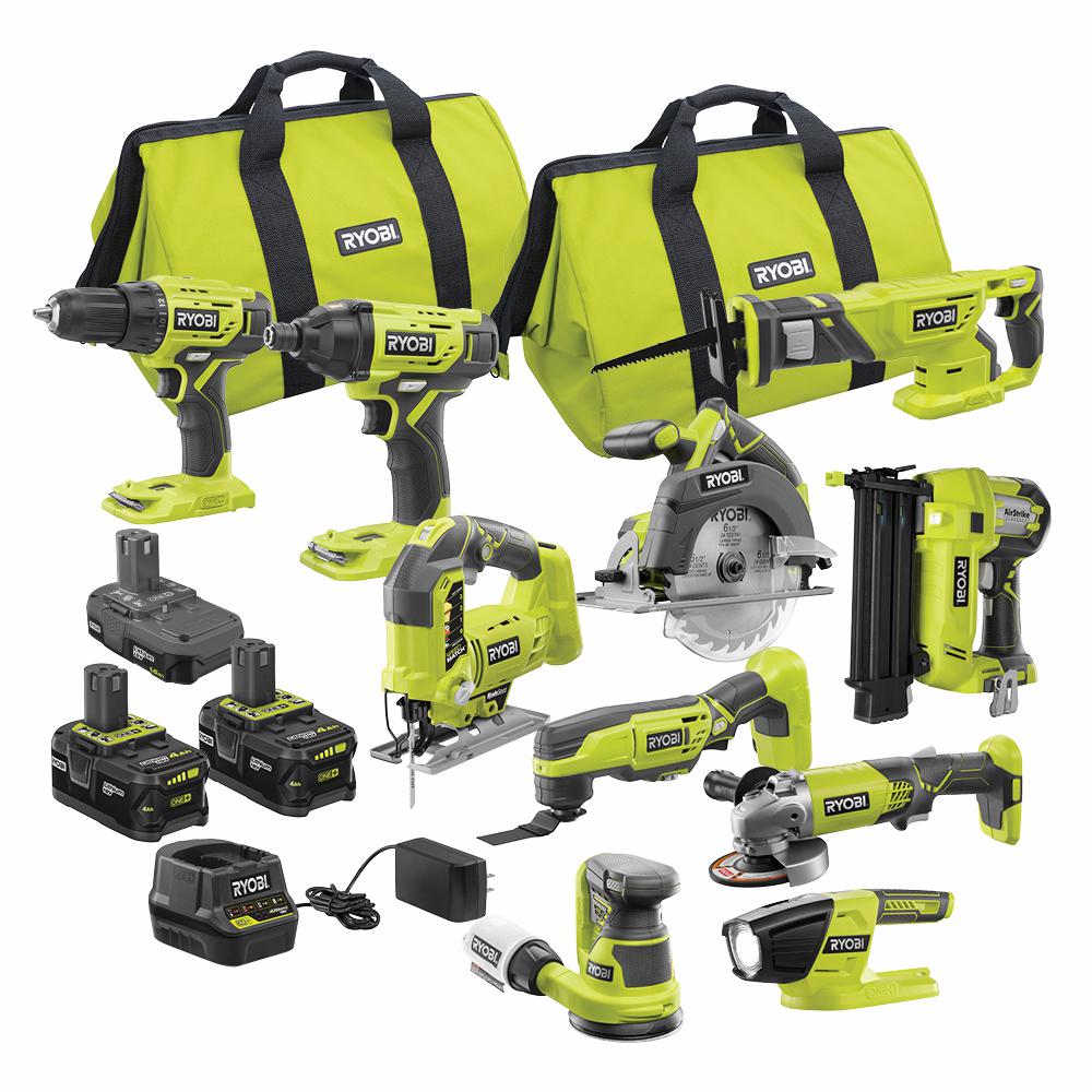 18-Volt ONE+ Lithium-Ion Cordless 6-Tool Combo Kit with (2) Batteries, Charger, and Bag - Super Arbor