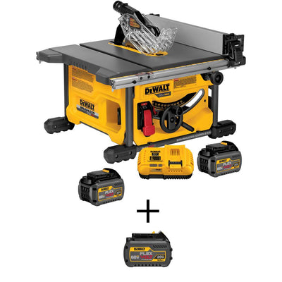 FLEXVOLT 60-Volt MAX Li-Ion Cordless Brushless 8-1/4 in. Table Saw Kit with Bonus FLEXVOLT Li-Ion 6.0 Ah Battery Pack - Super Arbor