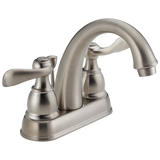 Delta Windemere Brushed Nickel 2‑Handle 4-in Centerset WaterSense Bathroom Sink Faucet with Drain