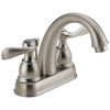 Delta Windemere Brushed Nickel 2‑Handle 4-in Centerset WaterSense Bathroom Sink Faucet with Drain