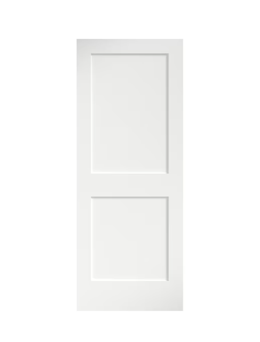 EightDoors Shaker 28-in x 80-in White 2-panel Square Solid Core Primed MDF Slab Door