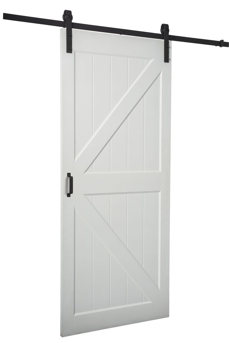 RELIABILT 36-in x 84-in White Primed K-frame Mdf Single Bypass Barn Door (Hardware Included)