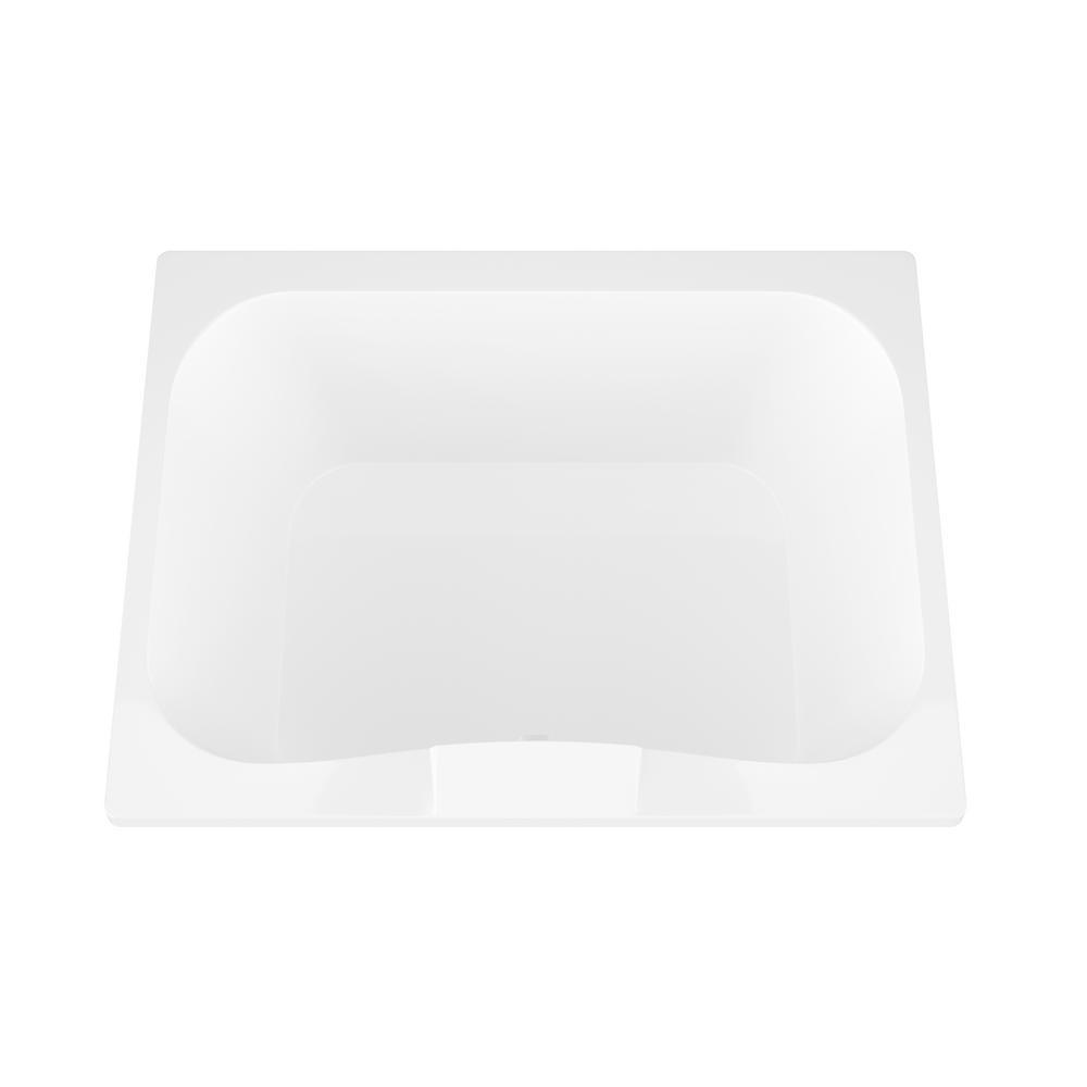 Rhode 5 ft. Acrylic Center Drain Rectangular Drop-in Non-Whirlpool Bathtub in White - Super Arbor