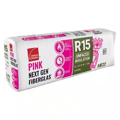 Owens Corning R-15 UnFaced Fiberglass Insulation Batts 3.5 in. x 15 in. x 93 in.