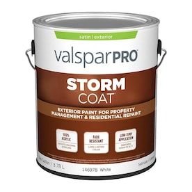 Valspar Pro Storm Coat Satin White Exterior Paint (Actual Net Contents: 128-fl oz)