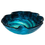 Eden Bath Caribbean Wave Glass Vessel Sink in Blue