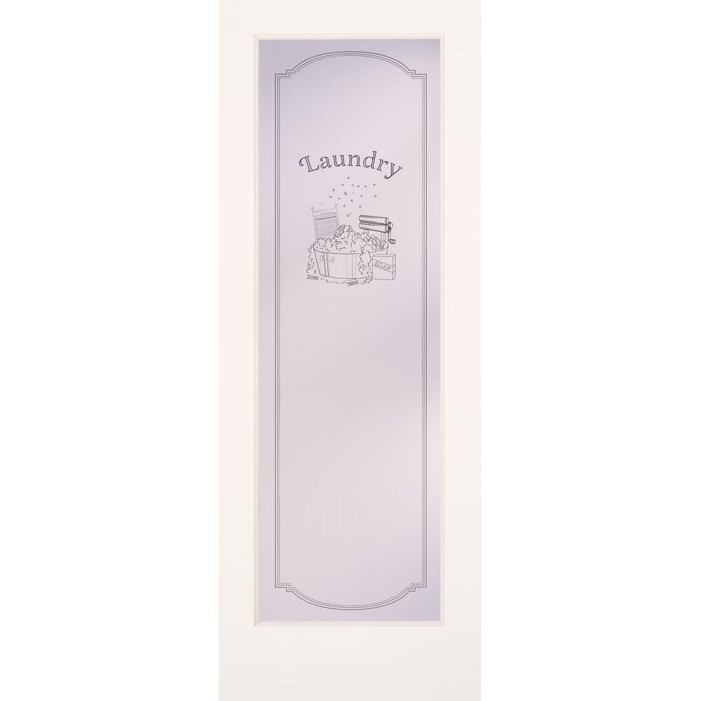 32 in. x 80 in. 1 Lite Laundry Smooth Primed MDF Interior Door Slab - Super Arbor