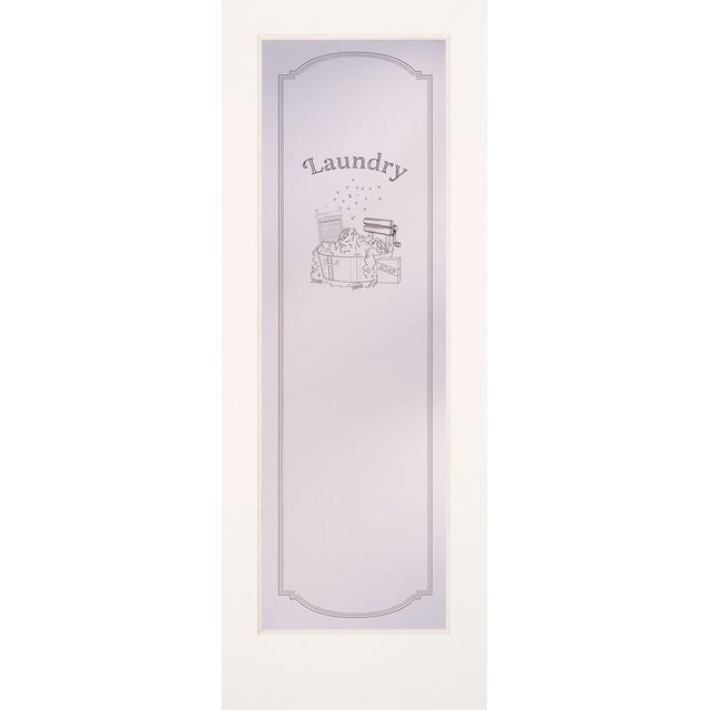 32 in. x 80 in. 1 Lite Laundry Smooth Primed MDF Interior Door Slab