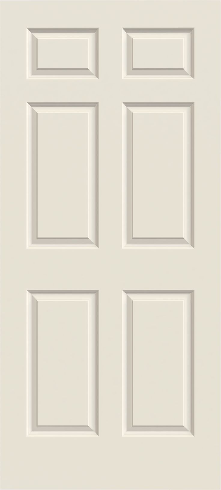 JELD-WEN Colonist 30-in x 80-in Primed 6-Panel Hollow Core Primed Molded Composite Slab Door