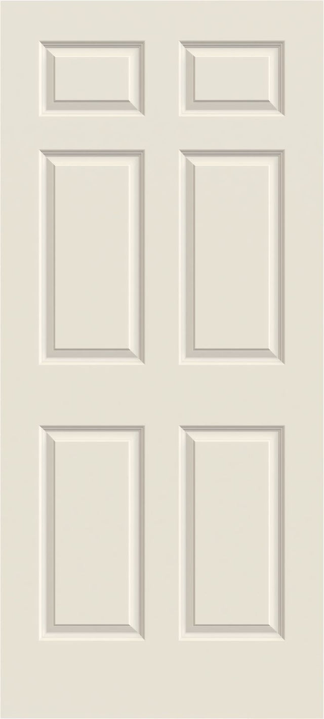 JELD-WEN Colonist 30-in x 80-in Primed 6-Panel Hollow Core Primed Molded Composite Slab Door