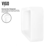Petunia White Matte Stone Vessel Bathroom Sink Set with Atticus Wall Mount Faucet in Matte Black - Super Arbor