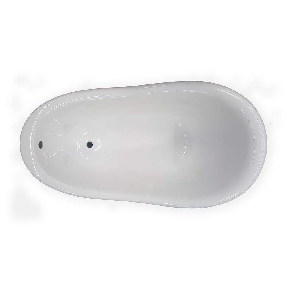 Chelsea 60 in. Acrylic Slipper Clawfoot Bathtub Package in White with Old Bronze Imperial Feet and Deck Mount Faucet - Super Arbor