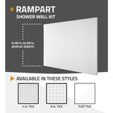 Rampart 3.9 ft. Walk-in Whirlpool and Air Bathtub with 4 in. Tile Easy Up Adhesive Wall Surround in White - Super Arbor