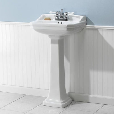 Foremost Series 1920 Pedestal Combo Bathroom Sink in White