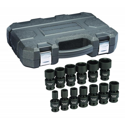 1/2 in. Drive 6-Point Standard Universal Impact SAE Socket Set (13-Piece) - Super Arbor