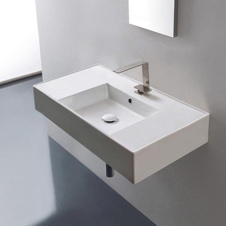 Nameeks Teorema Wall Mounted Bathroom Sink in White