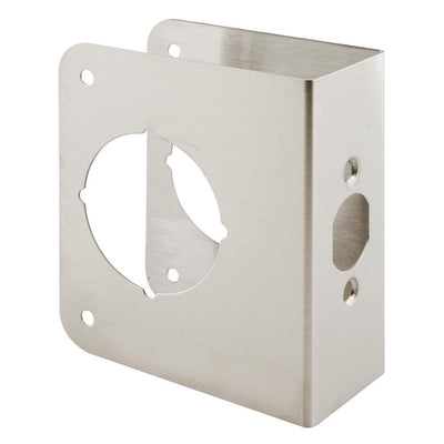 1-3/4 in. x 4-1/2 in. Thick Stainless Steel Lock and Door Reinforcer, 2-1/8 in. Single Bore, 2-3/4 in. Backset - Super Arbor