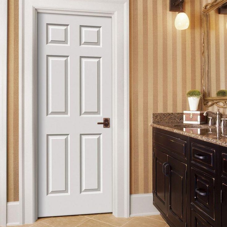 ReliaBilt Colonist 24-in x 80-in Primed 6-Panel Hollow Core Primed Molded Composite Slab Door
