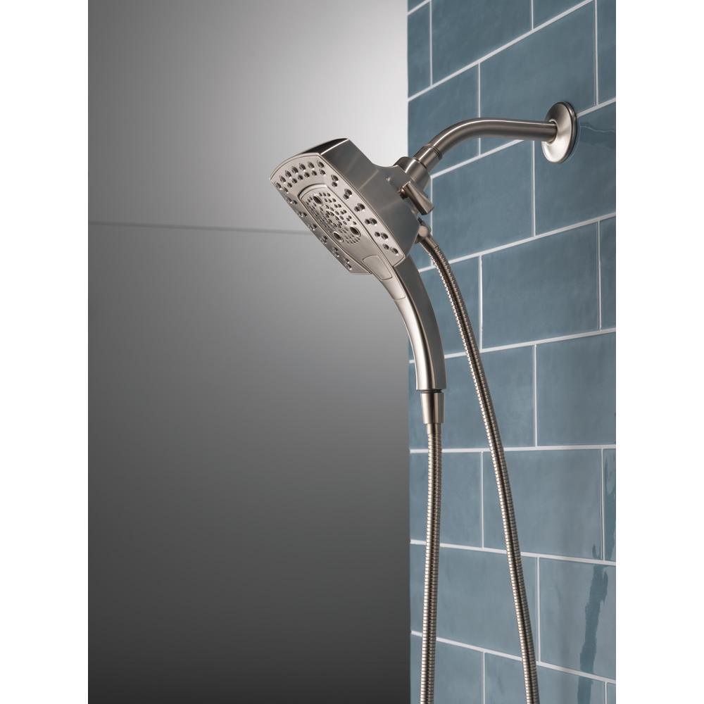 In2ition Two-in-One 5-Spray 5.8 in. Dual Wall Mount Fixed and Handheld Shower Head in Stainless - Super Arbor