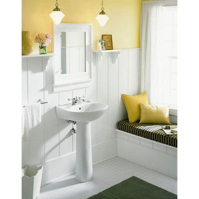 STERLING Sacramento Vitreous China Pedestal Combo Bathroom Sink in White with Overflow Drain