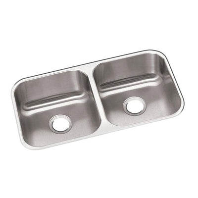 Dayton Undermount Stainless Steel 32 in. 50/50 Double Bowl Kitchen Sink