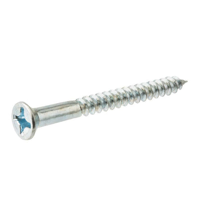 #10 x 2-1/2 in. Phillips Flat Head Zinc Plated Wood Screw (50-Pack)