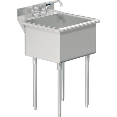 1-Comp (21 X 18) Laundry Sink Includes (1) Drain (1) 8" Swing Spout Faucet (1) Faucet Install Kit - Super Arbor