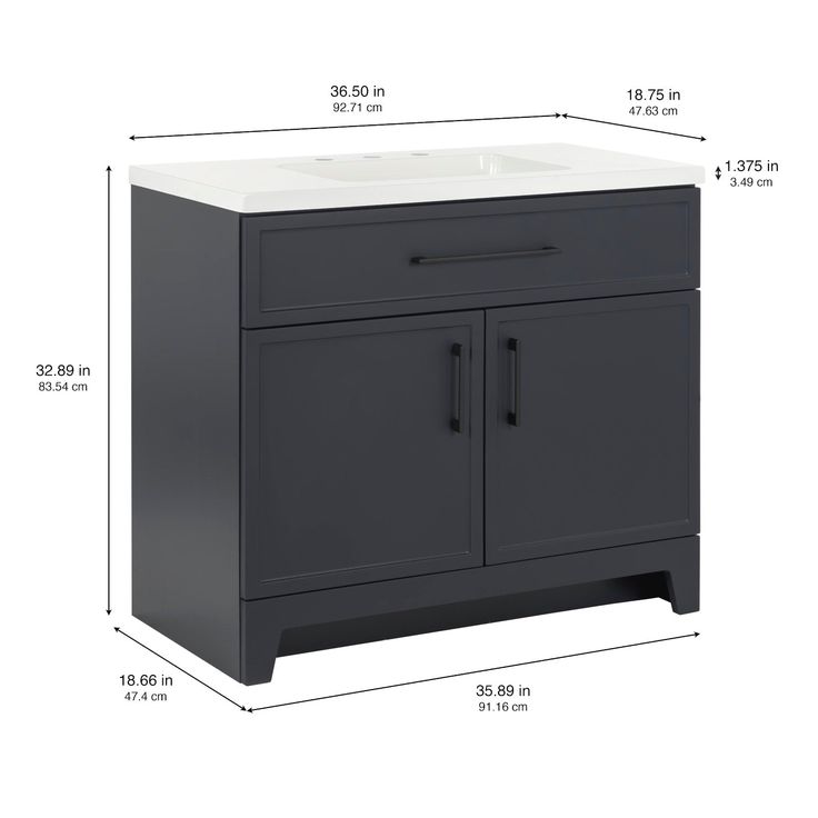 Style Selections Potter 36-in Blue Single Sink Bathroom Vanity with White Cultured Marble Top