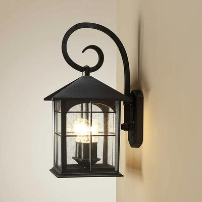 Home Decorators Collection Brimfield 3-Light Aged Iron Outdoor Wall Lantern Sconce