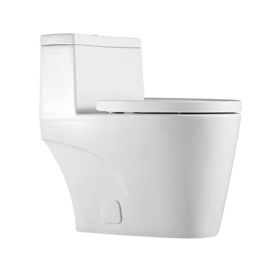 0.8 GPF/1.28 GPF Dual Flush Square Shape Ceramic Elongated Toilet Square Only in White - Super Arbor