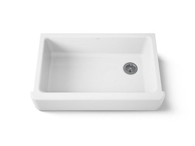 KOHLER Whitehaven Undermount Farmhouse Apron Front Cast Iron 36 in. Single Bowl Kitchen Sink in White