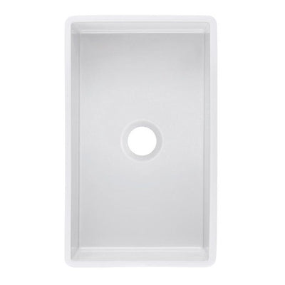 Sutton Place Farmhouse Fireclay 30 in. Single Bowl Kitchen Sink with Grid with Grid and Strainer