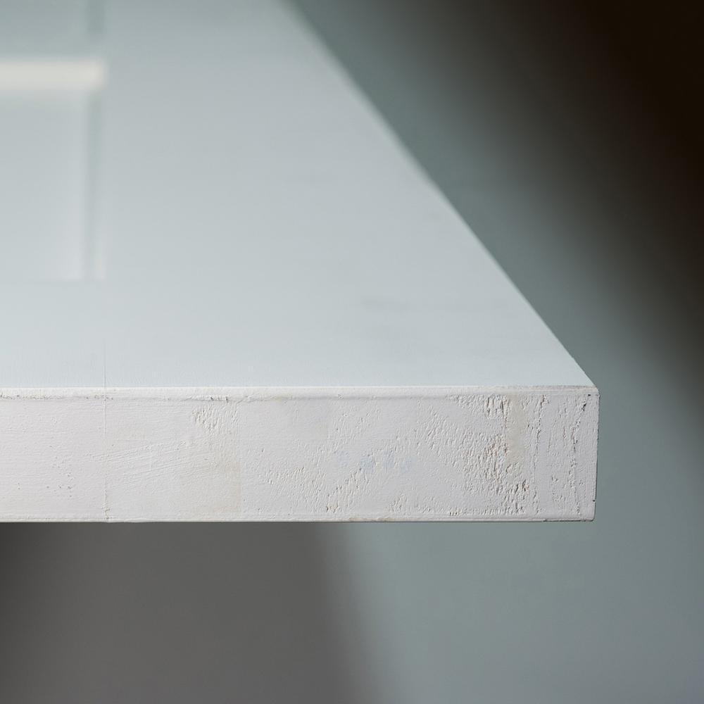28 in. x 80 in. White 3-Panel Shaker Solid Core Wood Interior Door Slab - Super Arbor