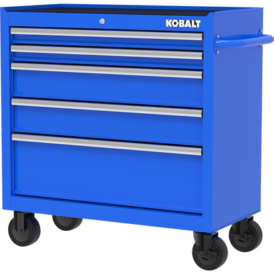 Kobalt 36-in W x 38-in H 5-Drawer Steel Rolling Tool Cabinet (Blue)