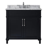 Aberdeen 24 in. W x 20 in. D Bath Vanity in White with Carrara Marble Top with White Sink - Super Arbor