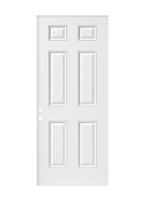 Masonite 34-in x 80-in Steel Universal Reversible Primed White Primed Slab Door Front Door Insulating Core