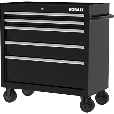 Kobalt 36-in W x 38-in H 5-Drawer Steel Rolling Tool Cabinet (Black)