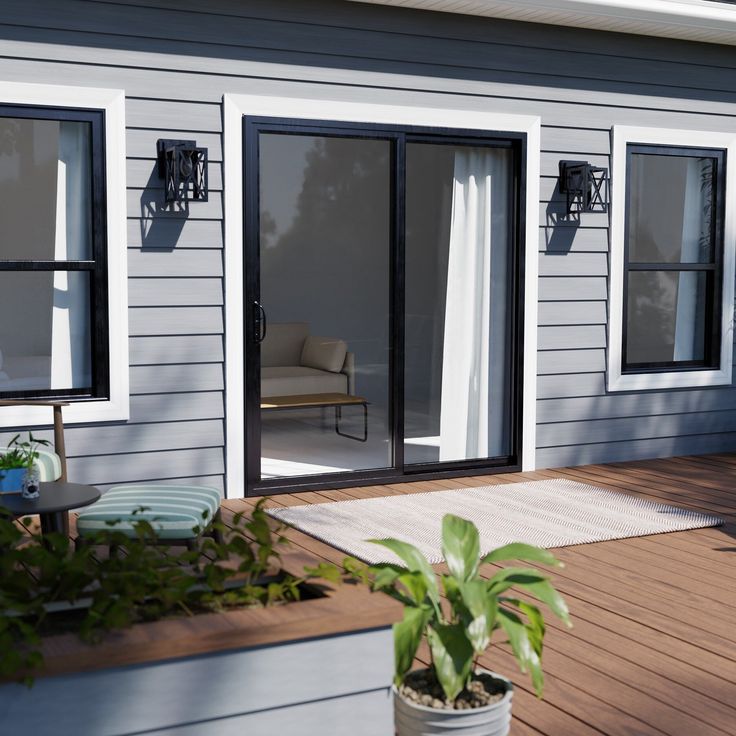 RELIABILT 72-in x 80-in 4-9/16-in Low-e Argon Black Vinyl Sliding Universal Double Patio Door