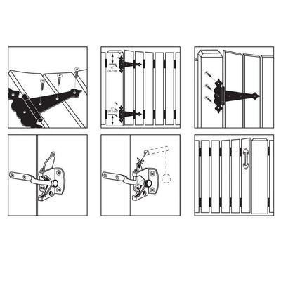 Everbilt Black Decorative Gate Tee Hinge and Latch Set