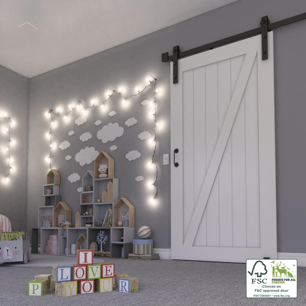 42 in. x 96 in. Z-Shape Solid Core White Primed Interior Barn Door Slab - Super Arbor