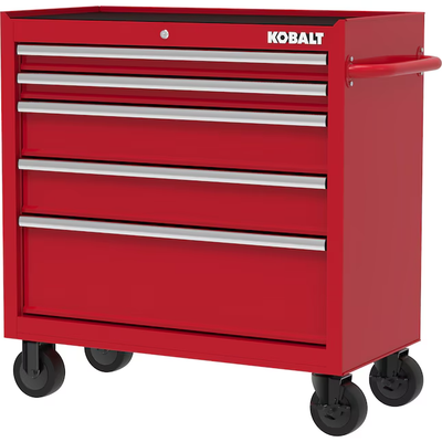 Kobalt 36-in W x 38-in H 5-Drawer Steel Rolling Tool Cabinet (Red)