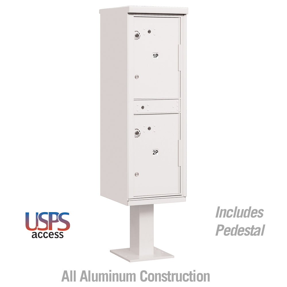 Outdoor Parcel Locker with 2 Compartments in White with USPS Access ...