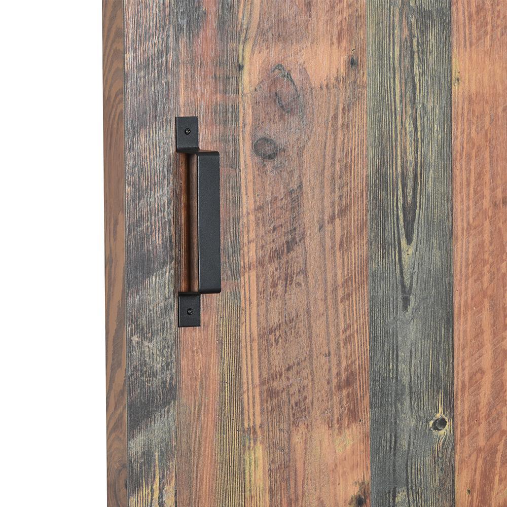 37 in. x 84 in. Antique Bourbon Pine 8215-12 Solid Core Wood Flush Barn Door with Sliding Door Hardware Kit - Super Arbor