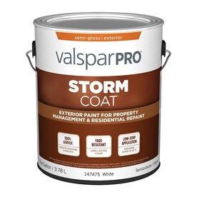 Valspar Pro Storm Coat Semi-Gloss White Exterior Paint (Actual Net Contents: 128-fl oz)