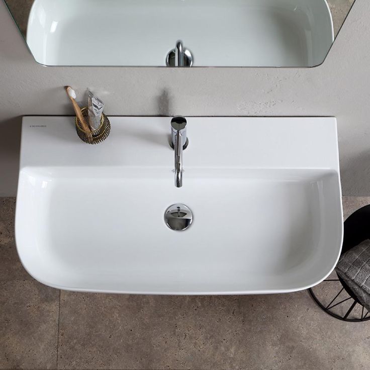 Nameeks Glam Wall Mounted Bathroom Sink in White