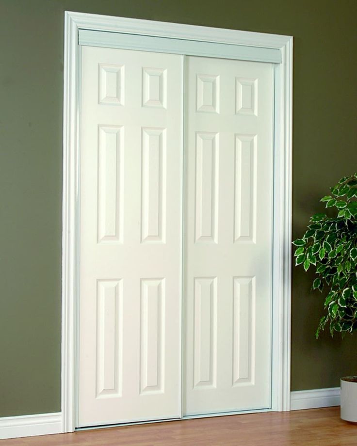 RELIABILT 72-in x 80-in White 6-panel Prefinished Steel Sliding Door Hardware Included