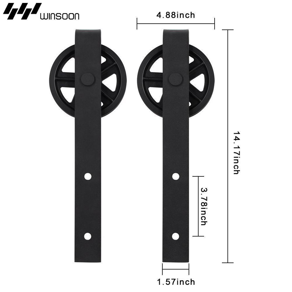 6 ft. /72 in. Frosted Black Sliding Barn Door Track and Hardware Kit for Single with Non-Routed Floor Guide - Super Arbor