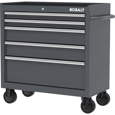 Kobalt 36-in W x 38-in H 5-Drawer Steel Rolling Tool Cabinet (Gray)