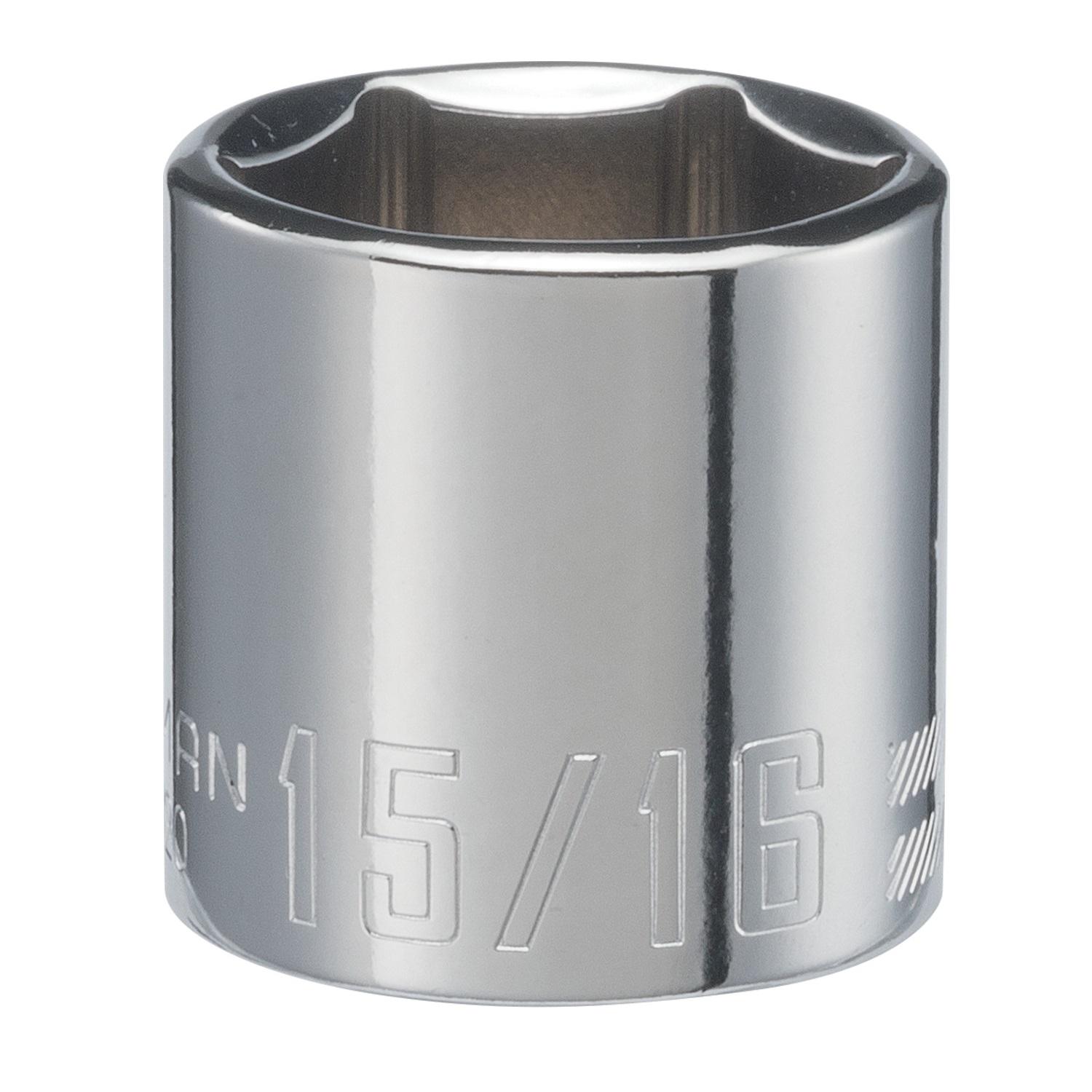 18mm Wrench 22mm Shallow Socket - 3/8" Drive CR-V Steel (1.3" Length, 6- Point) 15/16 Socket