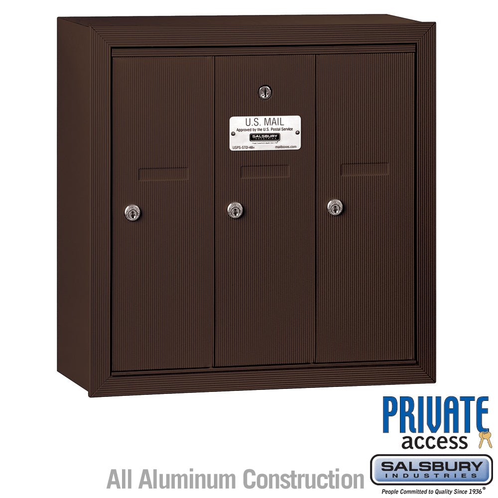 67 Mailbox Bronze Vertical Mailbox with 3 Compartments and Private Access – Super ...